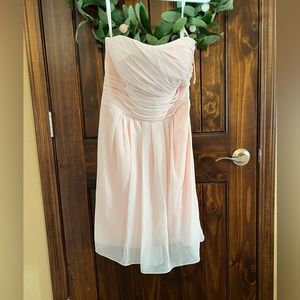 Bill Levkoff Pale Pink Strapless Formal Dress